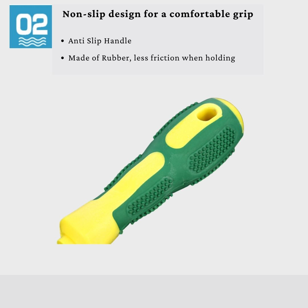 Heavy-Duty Flat/Phillips Screwdriver ā Steel Shaft with Comfort Grip