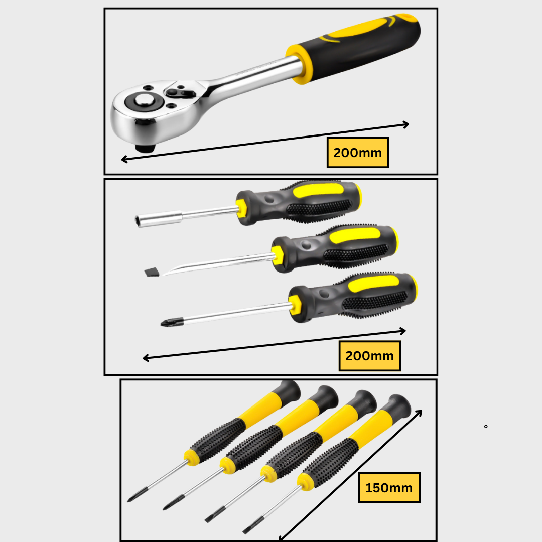108-in-1 Home Tool Set DIY Repair Kit with Storage Box ā Screwdrivers, Wrenches, Hammer, Sockets"