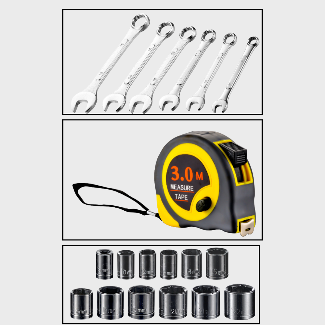 108-in-1 Home Tool Set DIY Repair Kit with Storage Box ā Screwdrivers, Wrenches, Hammer, Sockets"