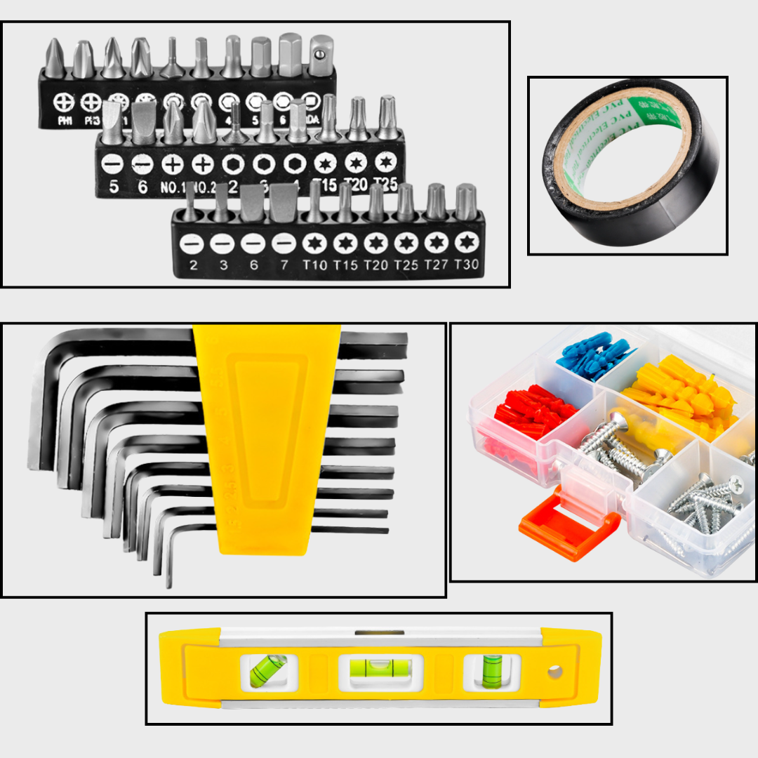 108-in-1 Home Tool Set DIY Repair Kit with Storage Box ā Screwdrivers, Wrenches, Hammer, Sockets"