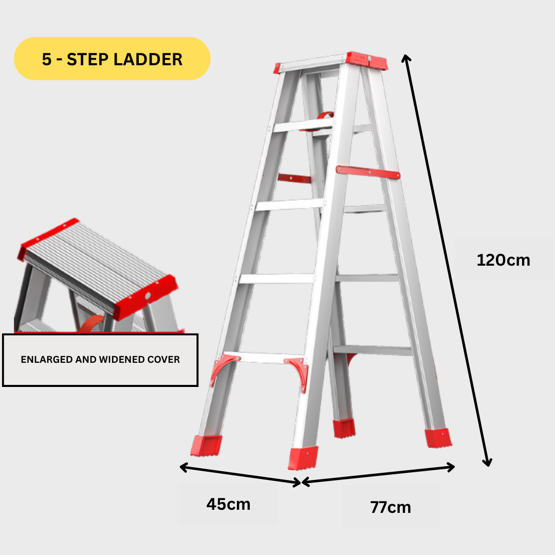Stainless Steel Heavy-Duty Ladder | Foldable | Anti-Slip | 4 to 6 Steps