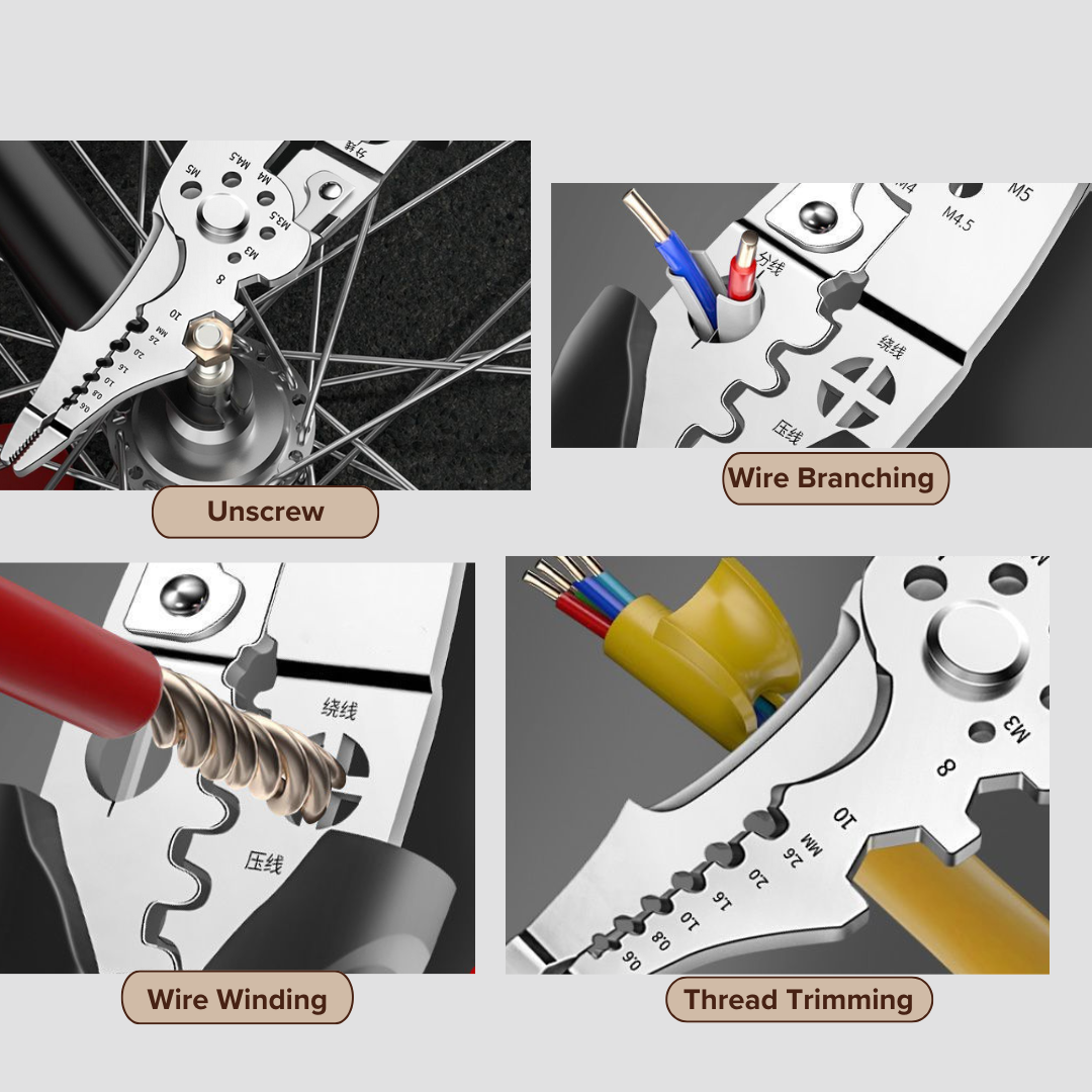 8-in-1 Multipurpose Plier | Wire Cutter, Stripper, Crimper, Gripper | All-in-One Tool