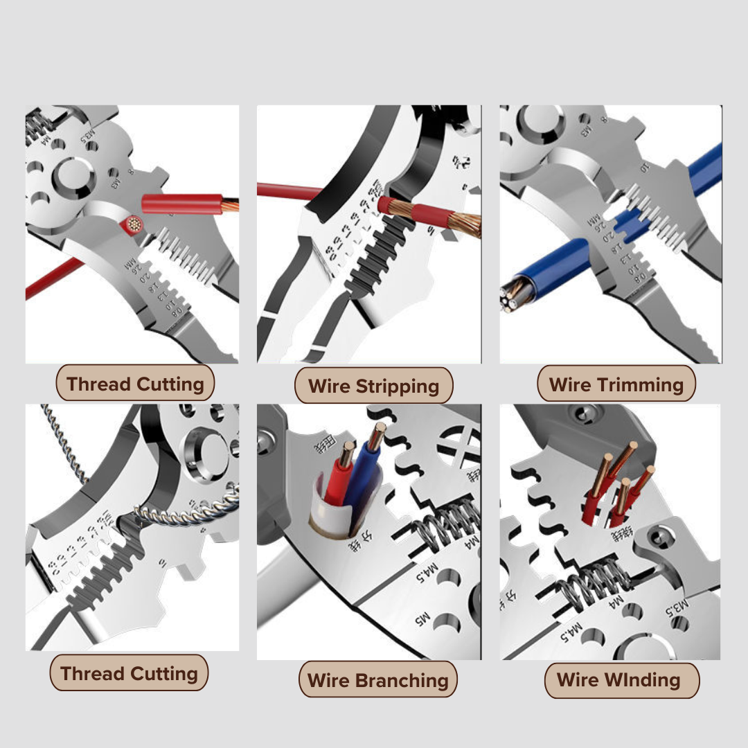 8-in-1 Multipurpose Plier | Wire Cutter, Stripper, Crimper, Gripper | All-in-One Tool