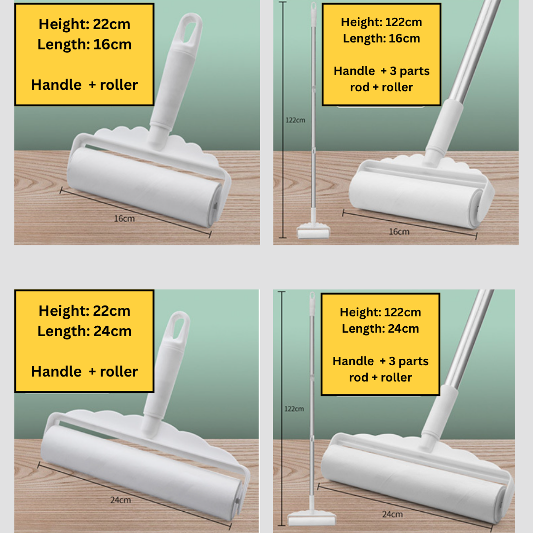 Adjustable Lint Roller | Extendable Handle | Reusable Sticky Roller for Hair & Dust