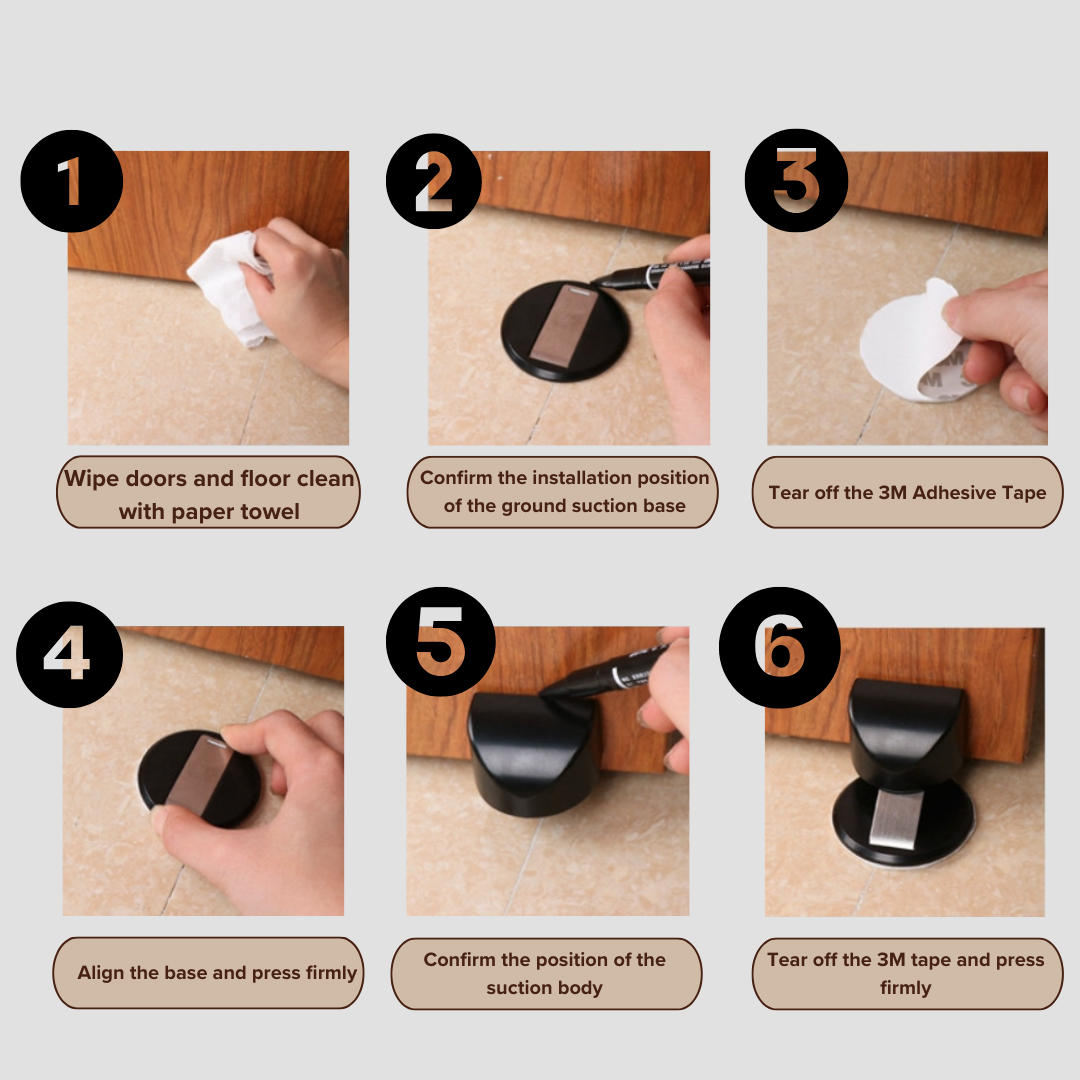 Silent Magnetic Door Stopper | Wall or Floor Mount | Soft-Close | Anti-Collision