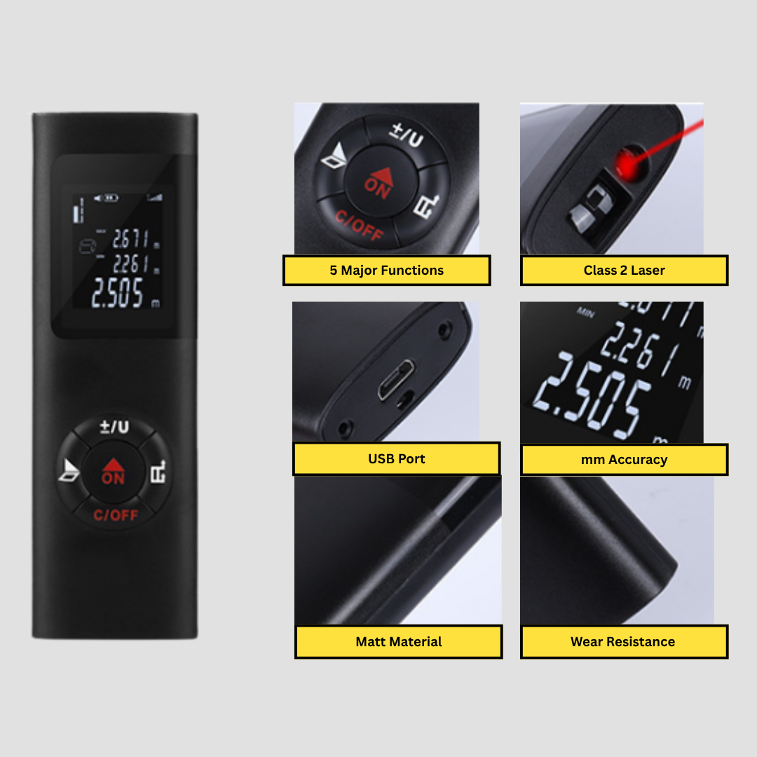 40M /60M Laser Distance Meter | Smart Digital Rangefinder | Portable & Accurate