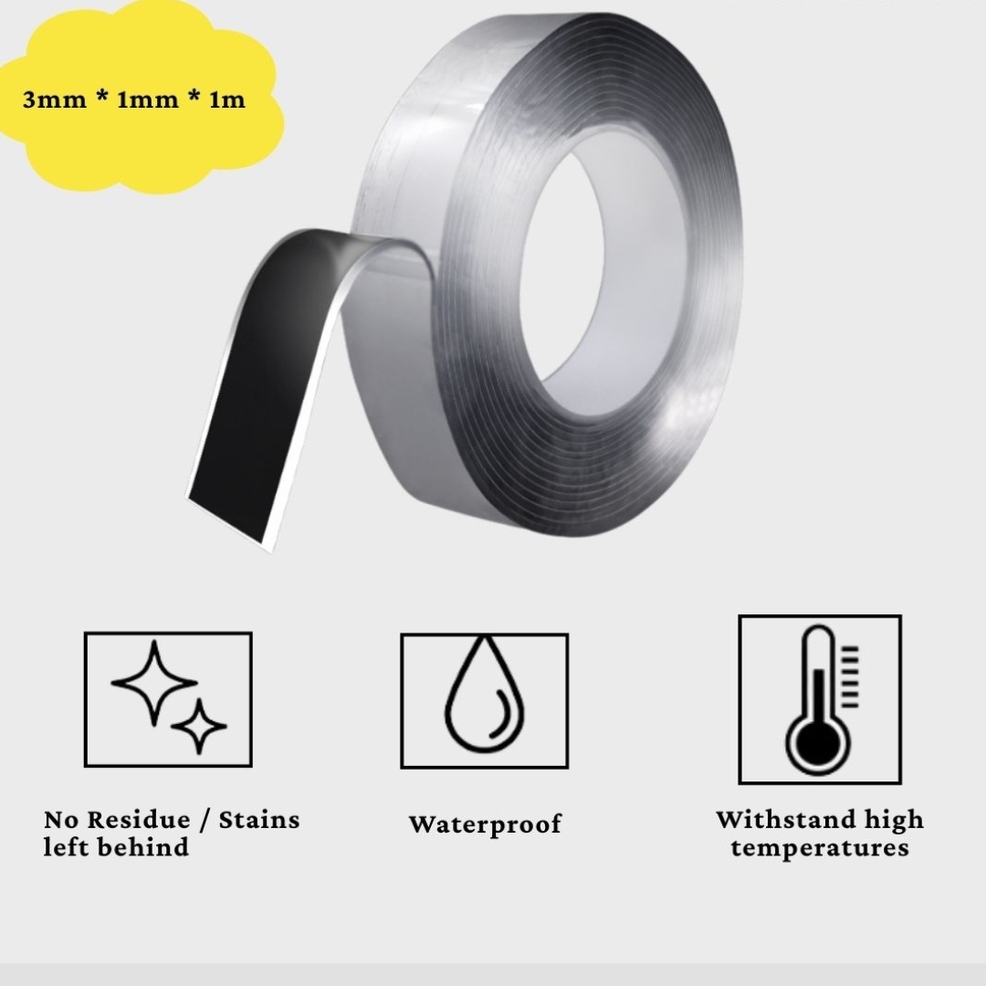 Heavy-Duty Transparent Double-Sided Waterproof Tape – Multi-Purpose Mounting Solution