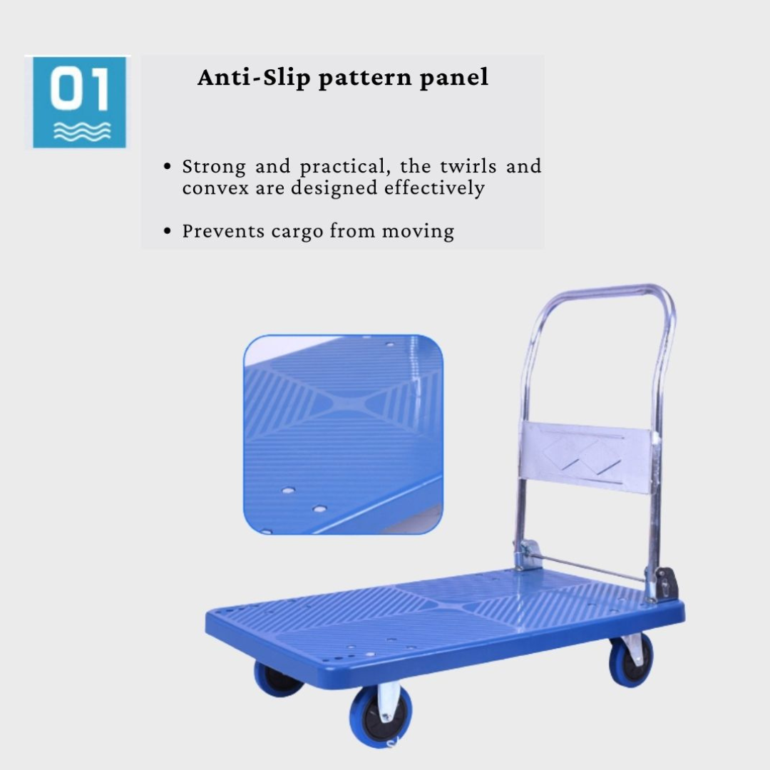 4-Wheel Platform Trolley – Fully Assembled | Heavy Load Capacity | Smooth Rolling