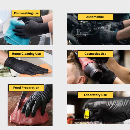Disposable Nitrile Gloves | Powder-Free | Latex-Free | Medical, Cleaning, Kitchen Use