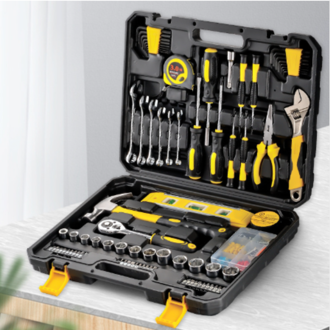 108-in-1 Home Tool Set DIY Repair Kit with Storage Box – Screwdrivers, Wrenches, Hammer, Sockets&quot;