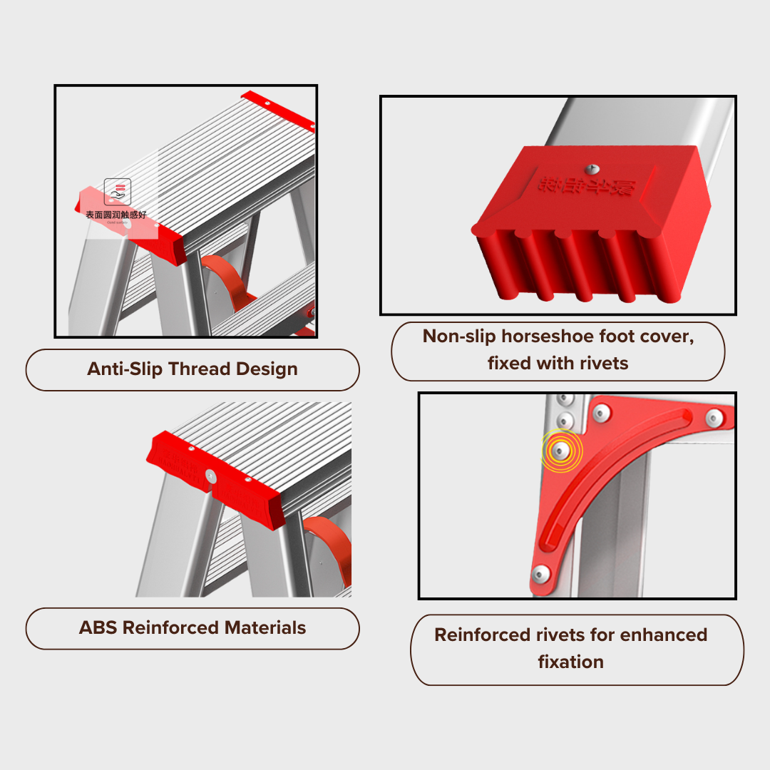 Stainless Steel Heavy-Duty Ladder | Foldable | Anti-Slip | 4 to 6 Steps