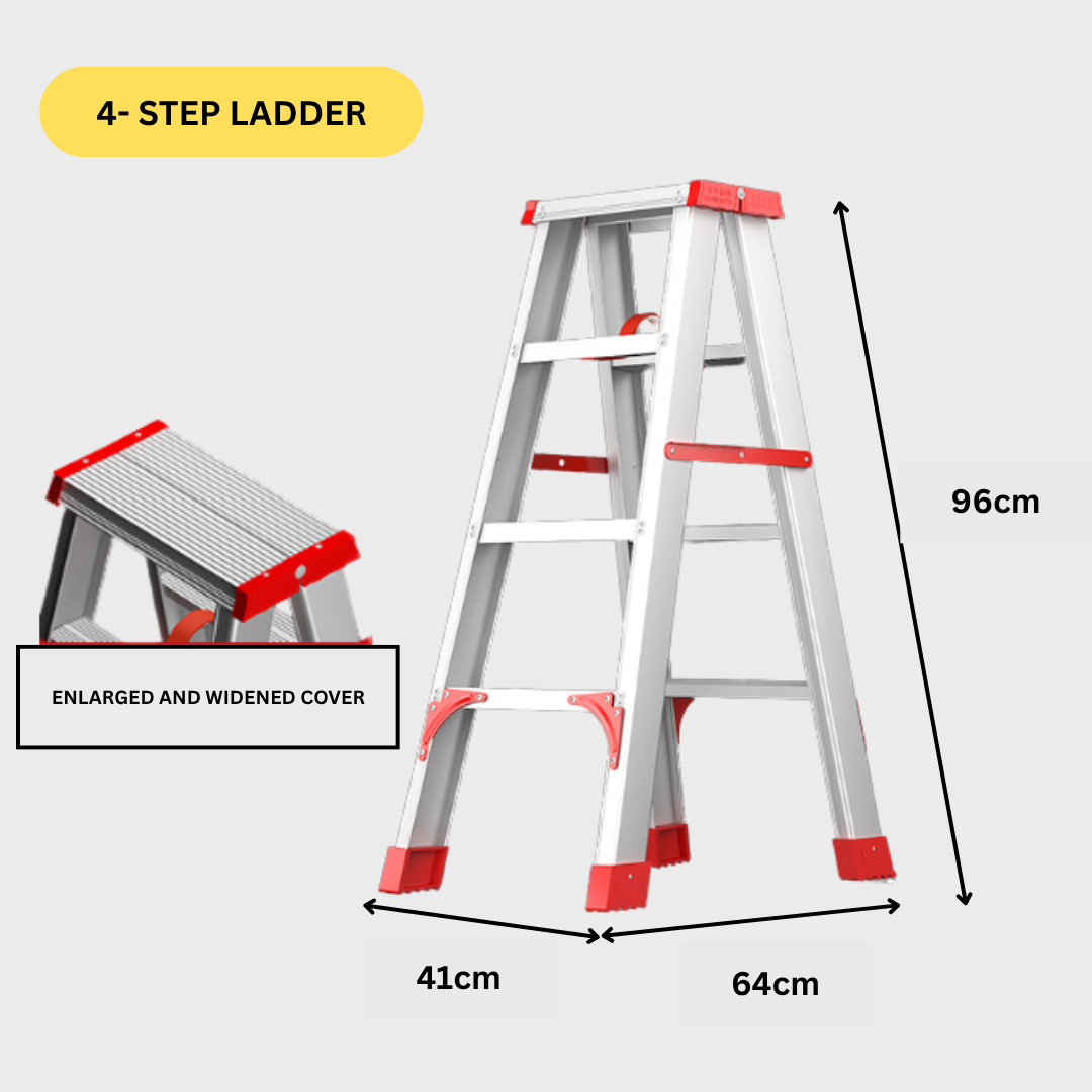 Stainless Steel Heavy-Duty Ladder | Foldable | Anti-Slip | 4 to 6 Steps