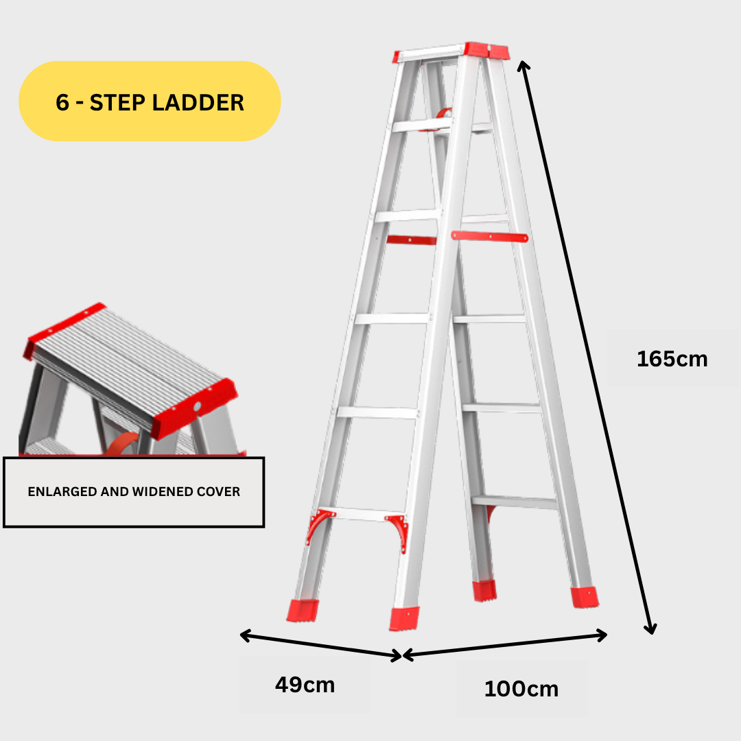 Stainless Steel Heavy-Duty Ladder | Foldable | Anti-Slip | 4 to 6 Steps