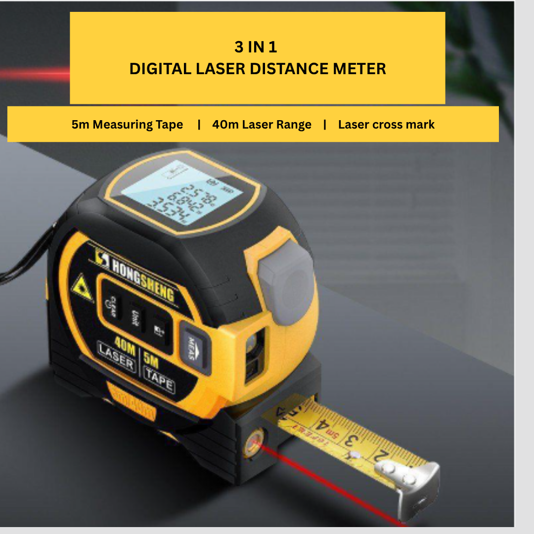 3-in-1 Laser Measuring Tape | Laser + Tape + Level | Smart Digital Measure Tool