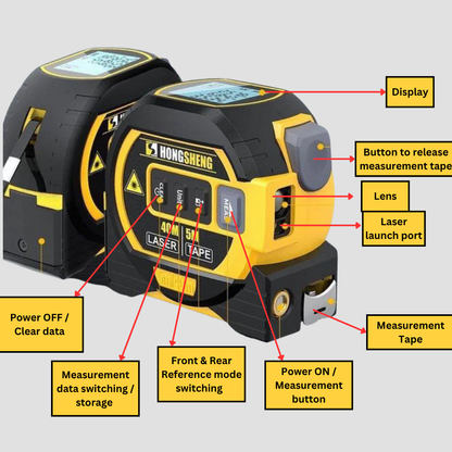 3-in-1 Laser Measuring Tape | Laser + Tape + Level | Smart Digital Measure Tool