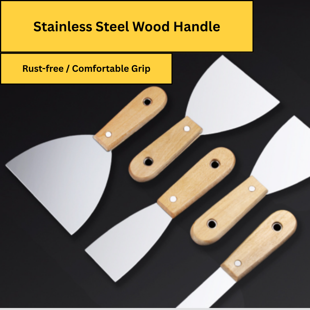 Heavy-Duty Scraper – Available in Wood or Plastic Handle | Multipurpose Painting &amp; Surface Repair&quot;