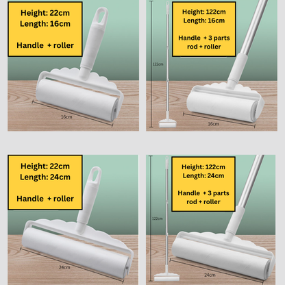Adjustable Lint Roller | Extendable Handle | Reusable Sticky Roller for Hair &amp; Dust