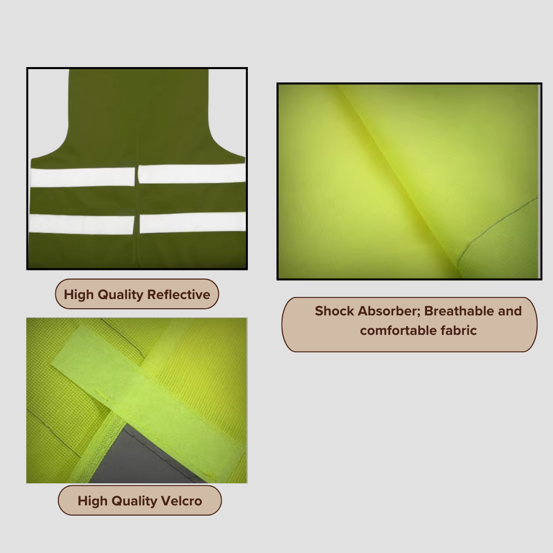 Reflective Safety Vest | High Visibility | Construction, Road &amp; Night Use