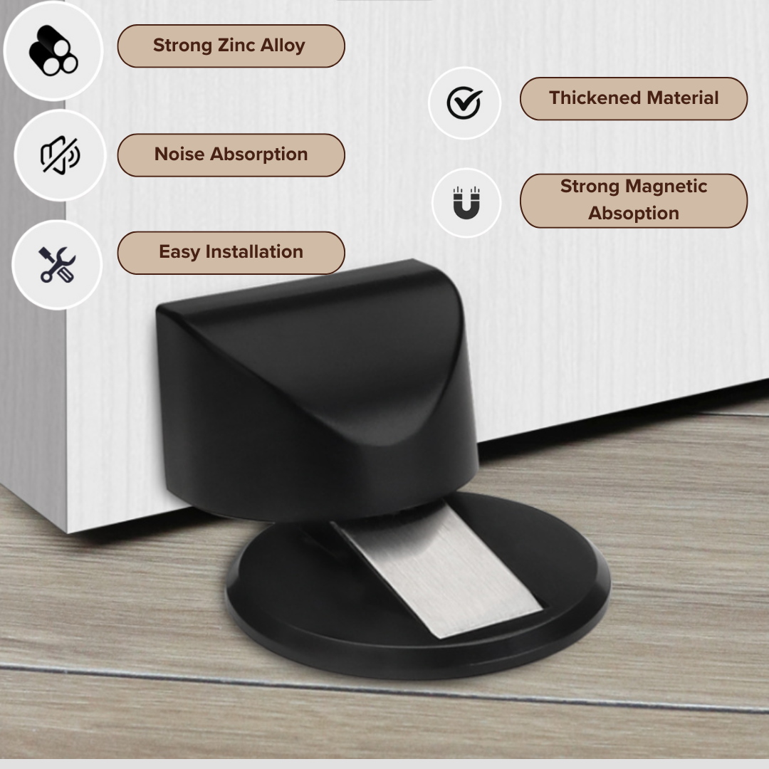 Silent Magnetic Door Stopper | Wall or Floor Mount | Soft-Close | Anti-Collision