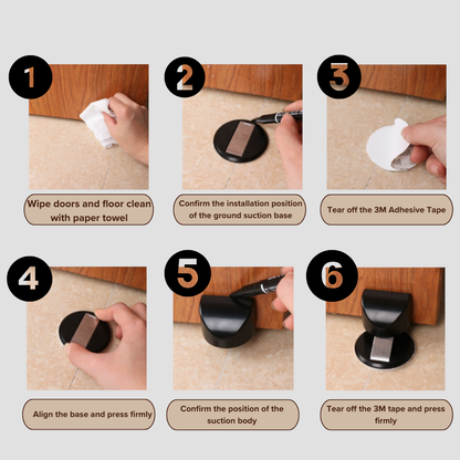 Silent Magnetic Door Stopper | Wall or Floor Mount | Soft-Close | Anti-Collision